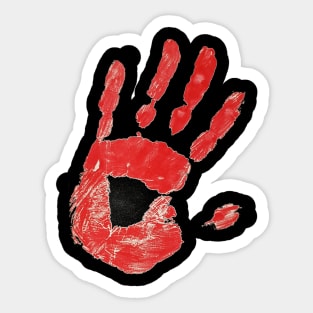 red Hand Sticker